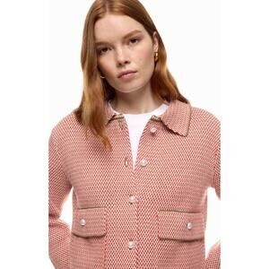 Adam Lippes x RTR Pink Knit Collared Jacket
